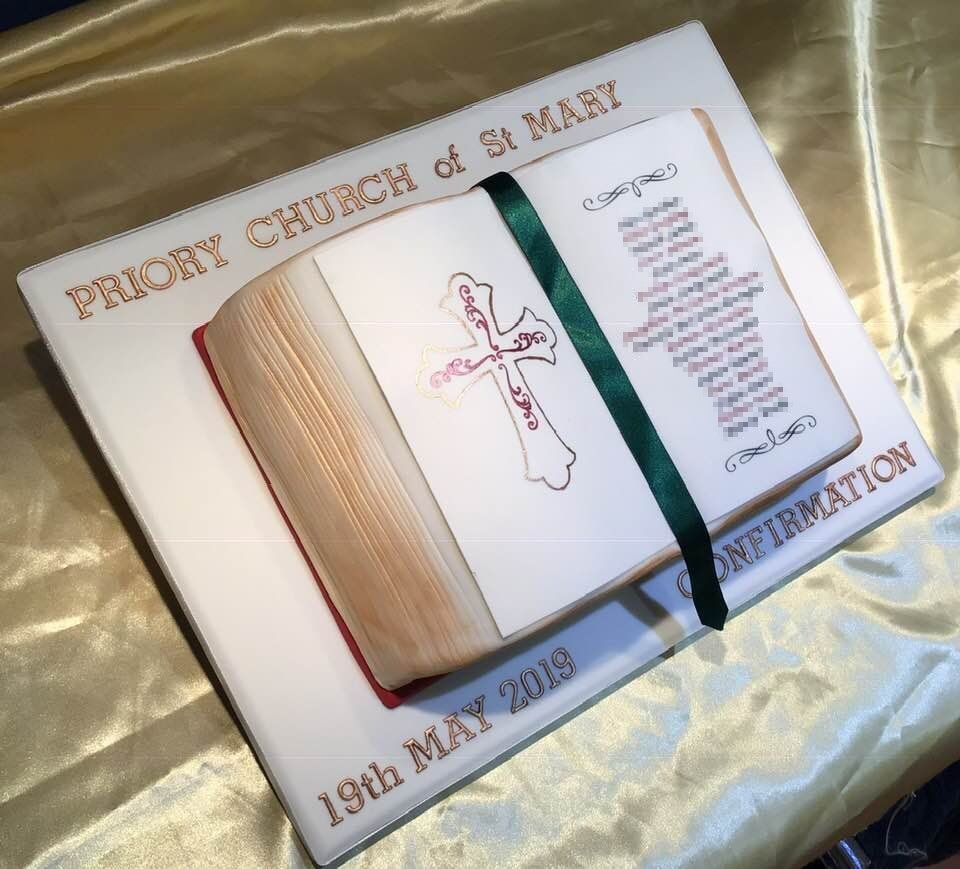 Confirmation bible cake