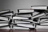 Stack of folders and paperwork