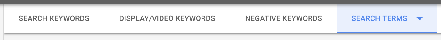 analyze search terms for negative keywords