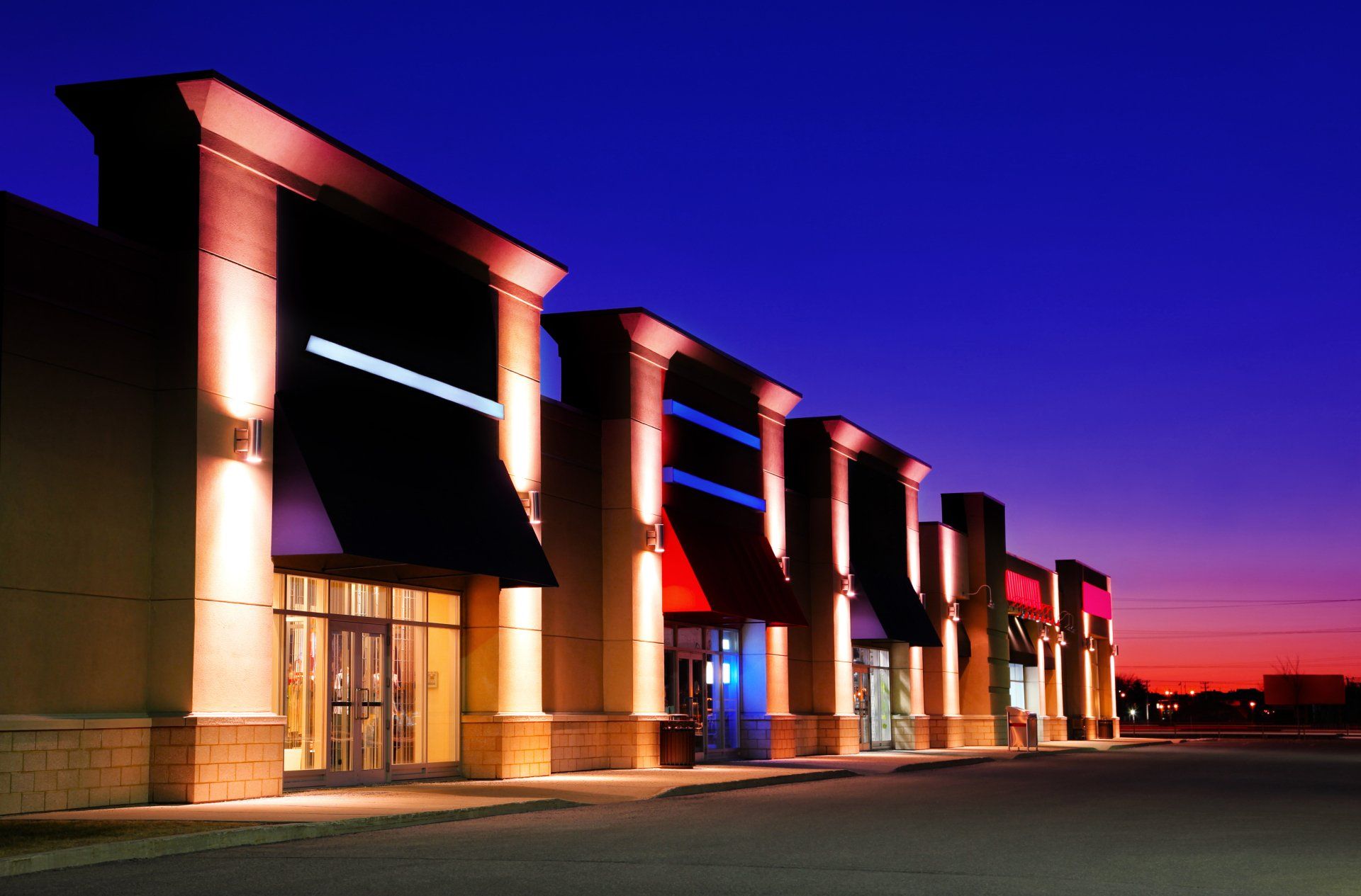 store front at night