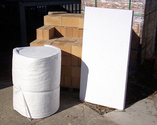 calcium silicate board and ceramic fibre blanket