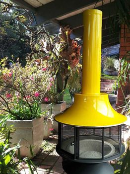 garden with yellow oven