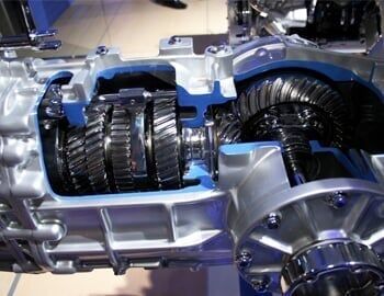 Gears cutaway in transmission Gears cutaway in transmission