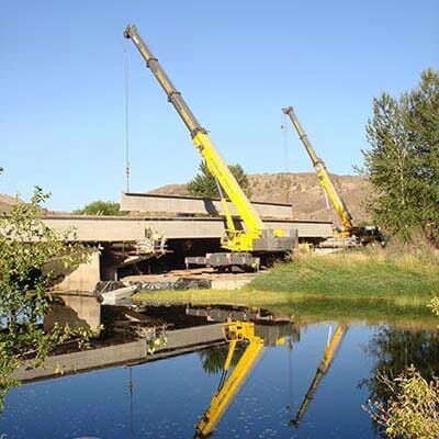 Crane Near the Lake - Crane Services in Albany, Oregon