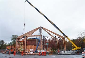 Crane Over a Carousel - Crane Services in Albany, Oregon
