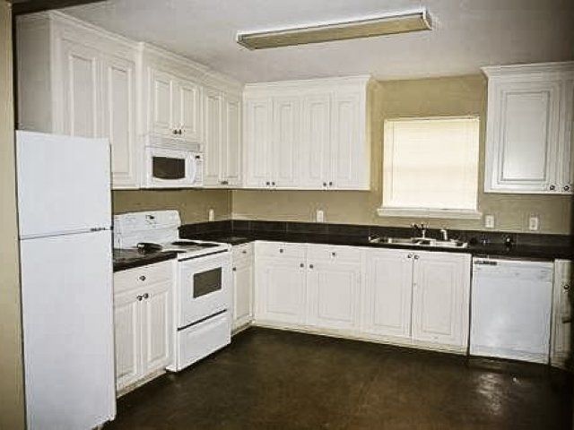 Kitchen with white appliances