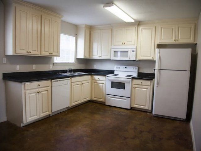 Kitchen with white appliances
