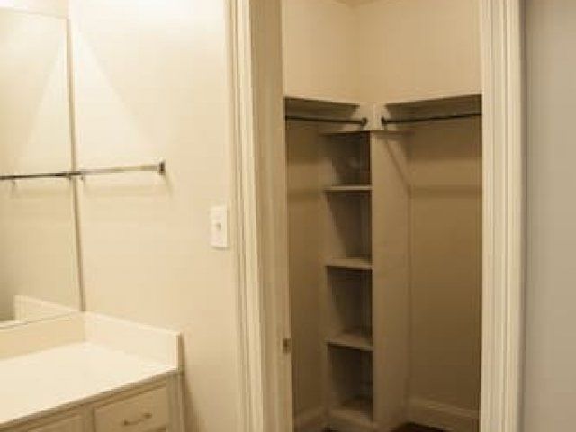 Walk-in closet in master bedroom