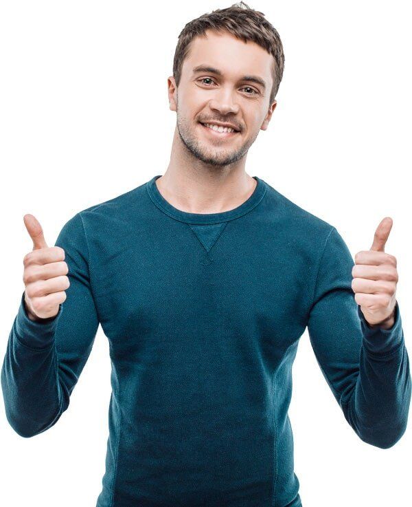 Man doing thumbs up — Wood Fences in Bakersfield, CA Man doing thumbs up — Wood Fences in Bakersfield, CA