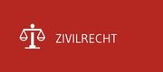 A logo for a law firm with a scale of justice on a red background.
