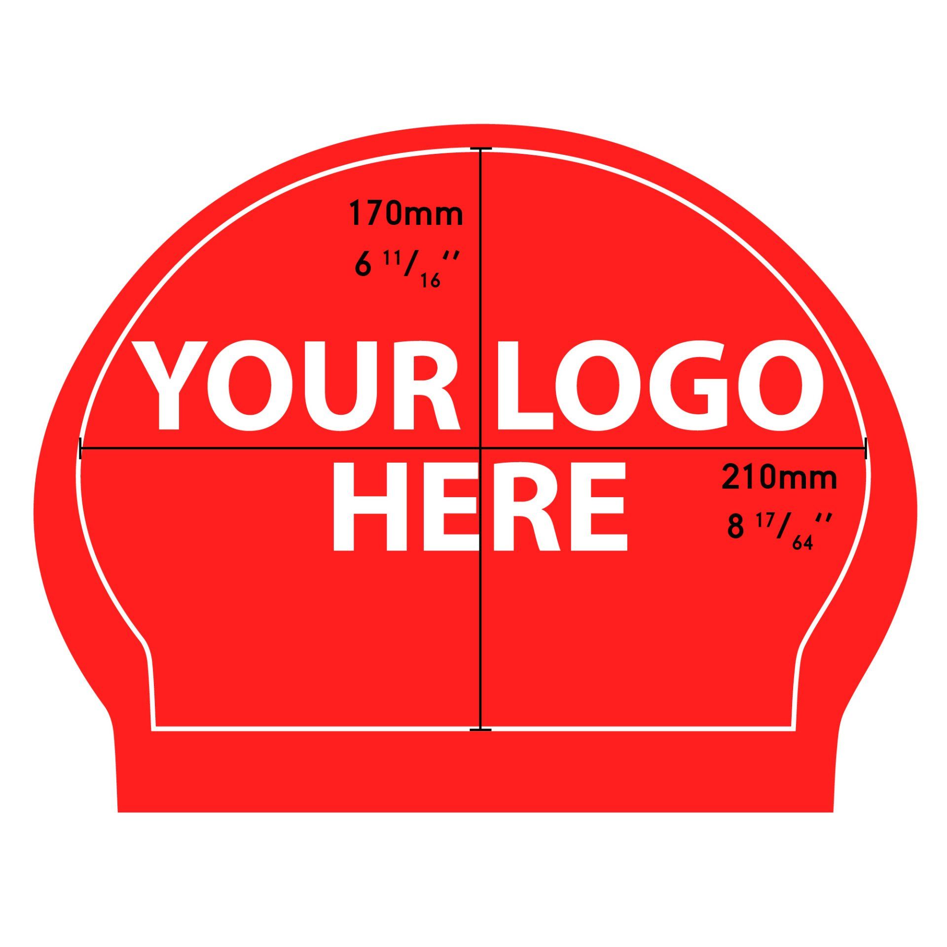 A red sign that says your logo here on it