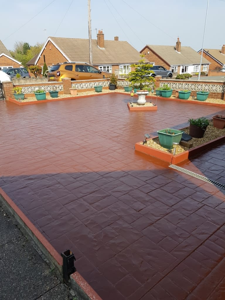 red brick driveway