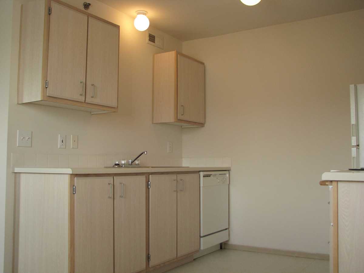 Interior view of Casper kitchen cabinetry and appliances