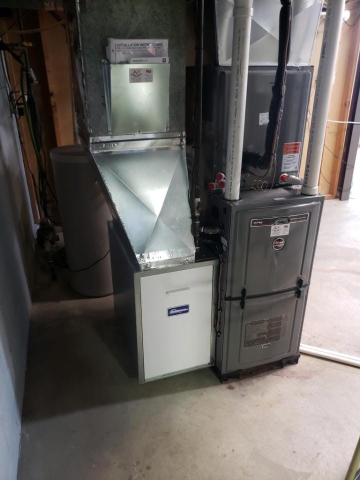 Furnace in Boiler Room — Fremont, NE — BLT Plumbing, Heating & Air Conditioning, Inc.