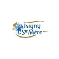 Isigny Sainte-Mère logo in blue and gold on a white background