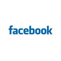Blue Facebook logo on a white background