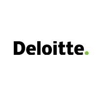 Deloitte logo in black text with a green dot on a white background