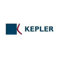 KEPLER logo with a blue square and red curved mark on a white background