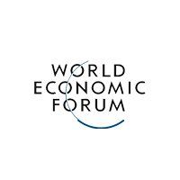 World Economic Forum logo in black text with a blue curved line underneath