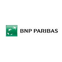 BNP Paribas logo with green square icon and black wordmark on white background