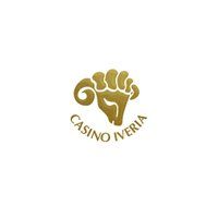 Gold Casino Iveria logo with a stylized hand and curved text on a white background