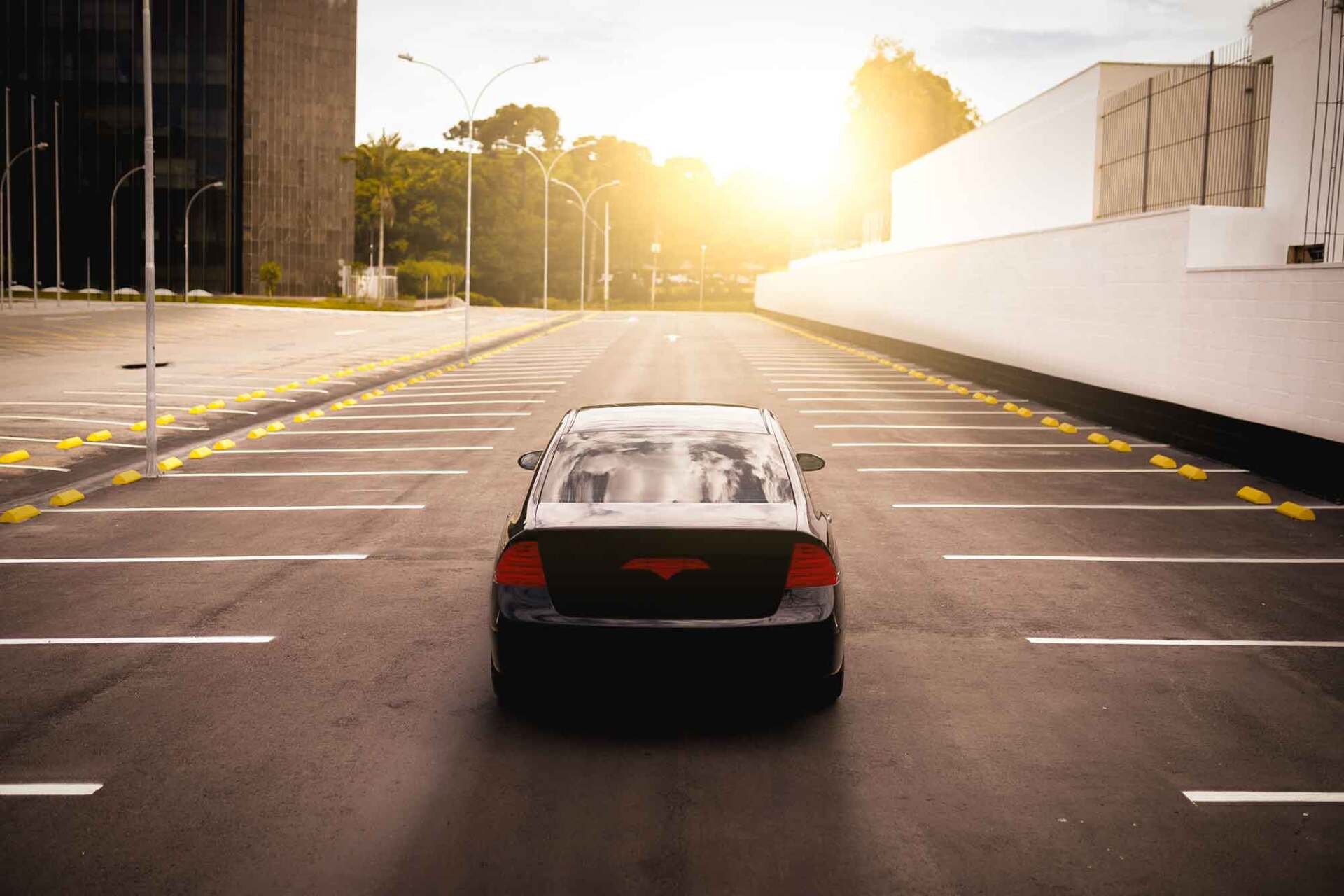 Car Driving on the Parking Lot — San Francisco Bay, CA — CalWest Paving Co.