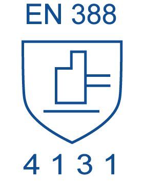 Un escudo azul con las palabras en 388 4321.