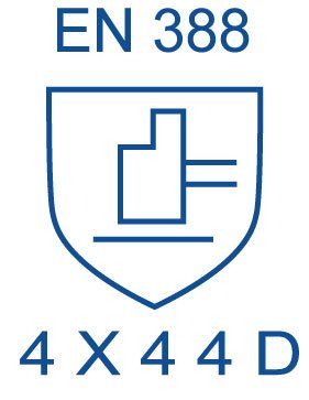 Un escudo azul con las palabras en 388 4x44d.