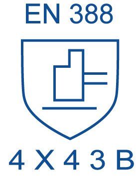 Un escudo azul con las palabras en 388 4x43b.