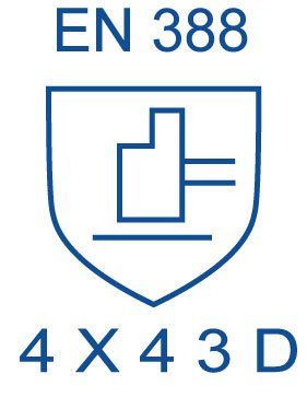 Un escudo azul con las palabras en 388 4x43d.