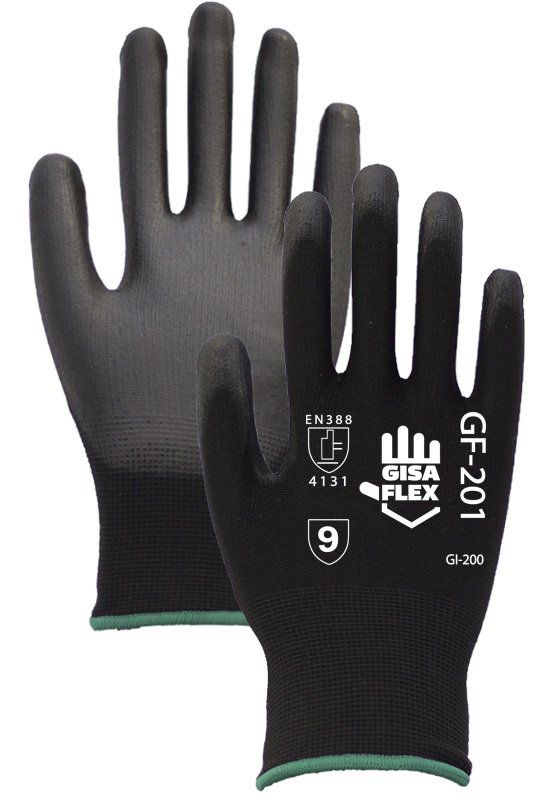 Un par de guantes negros con el número 9