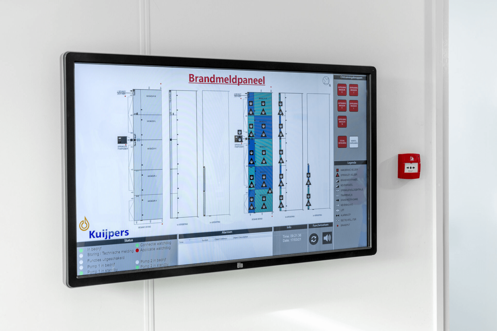 Digital fire alarm panel in collaboration with Kuijpers security systems