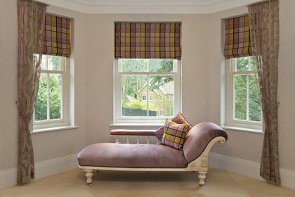 Windows and sofa on the couch