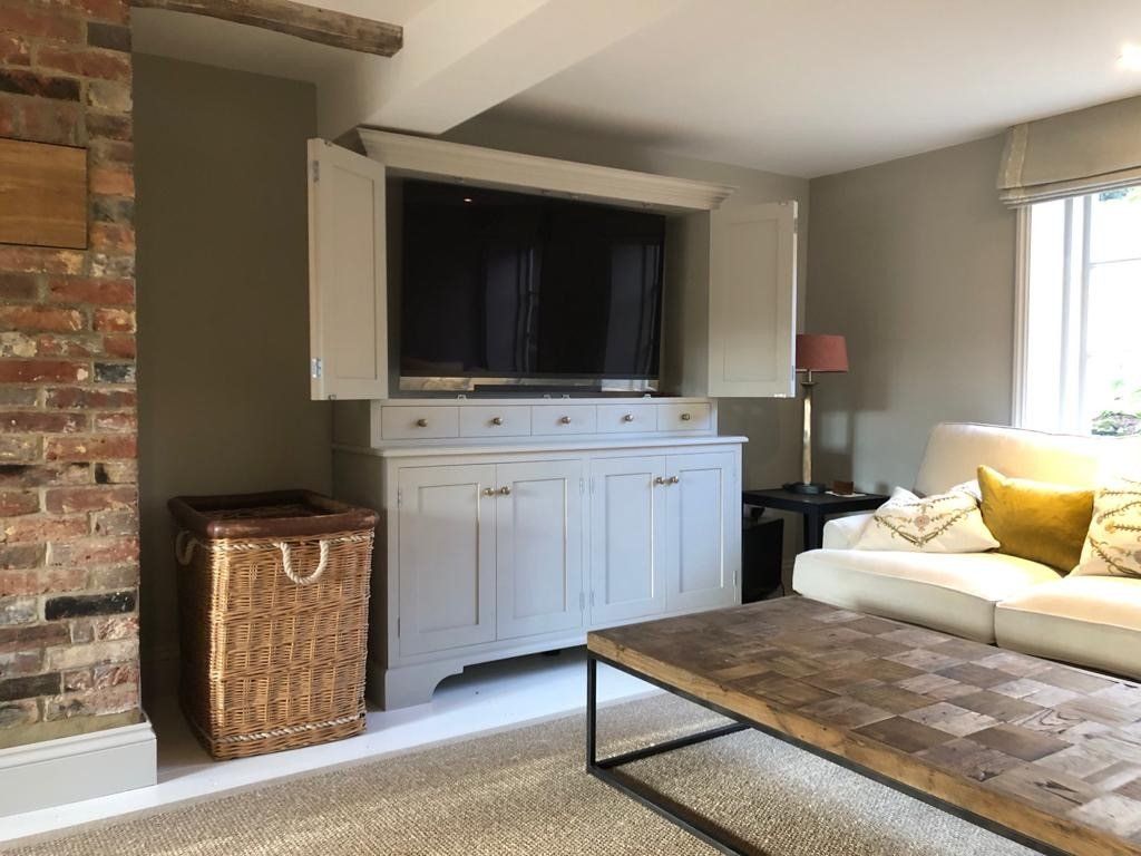 Laundry basket and plasma TV