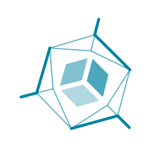 A spider web with a cube inside of it.