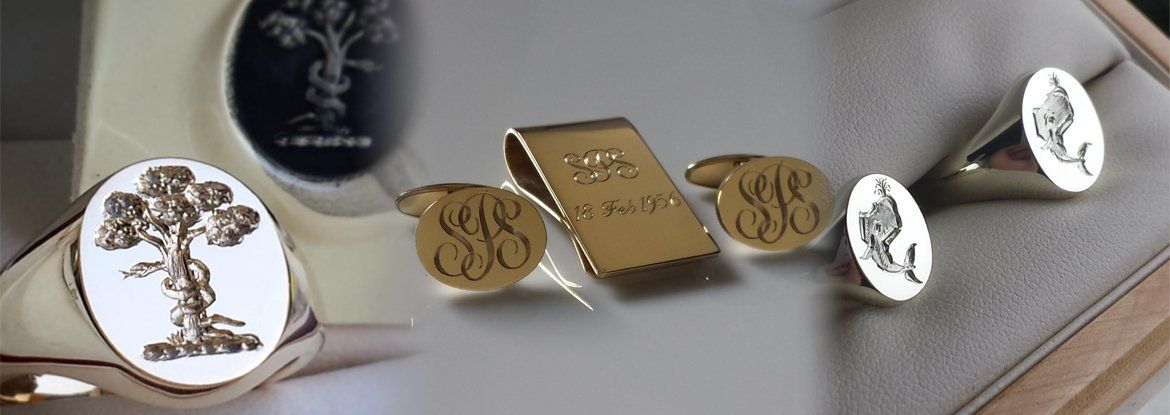 Gold Crest Signet Rings