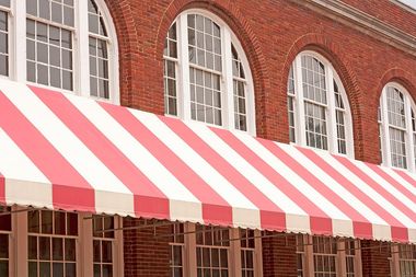 a traditional with valance awning