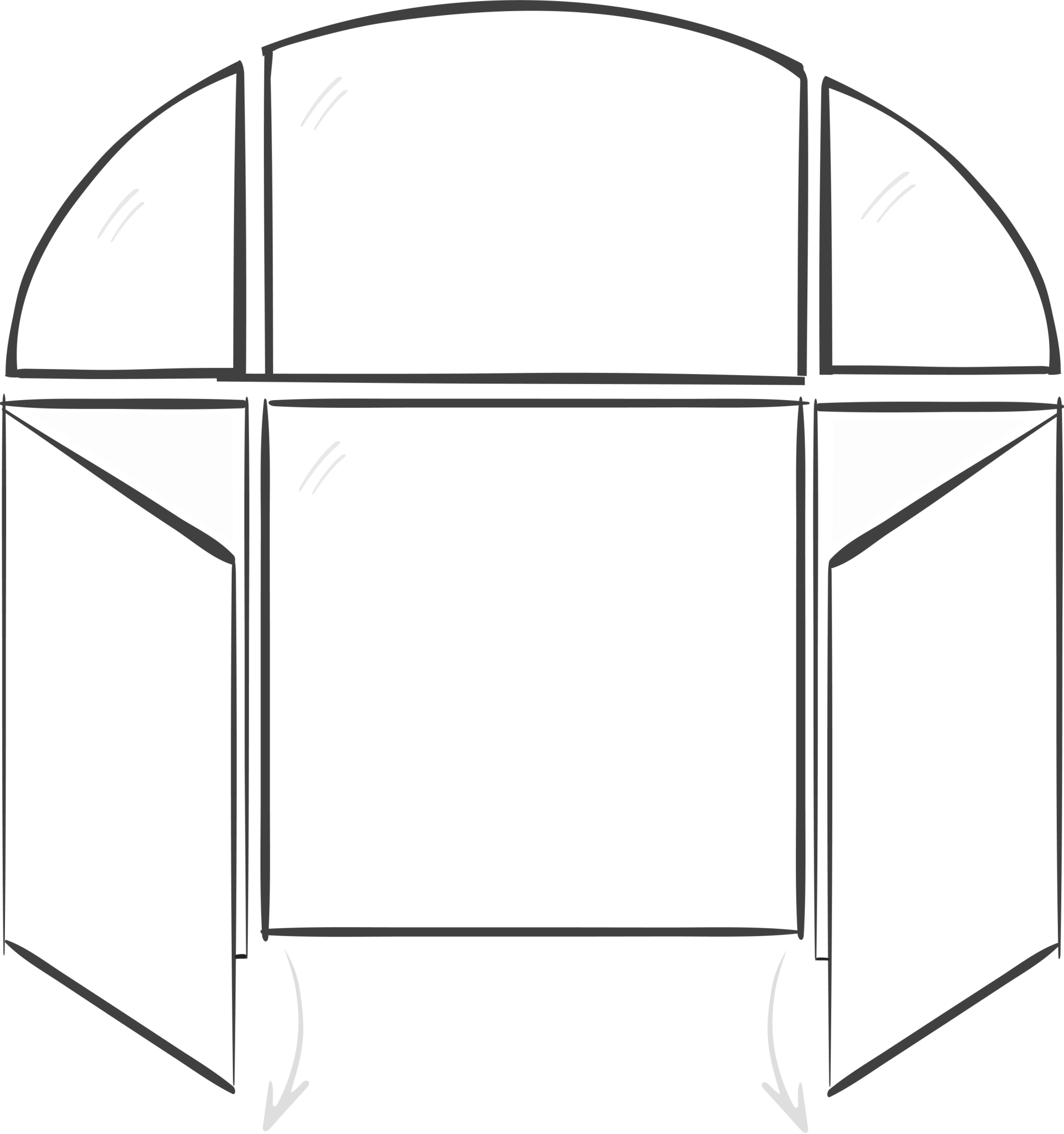 Transom over Casement, Fixed, Casement