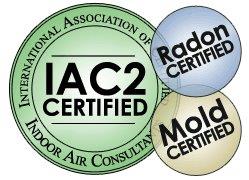 The logo for the international association of radon certified indoor air consultancy.