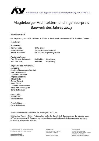 MAIP Bauwerk des Jahres 2019