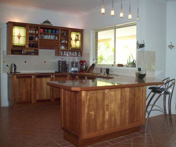 kitchen with wood before renovation