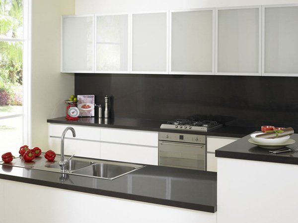 white and black kitchen