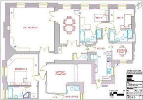 Record drawing of a flat in central London prior to refurbishment Record drawing of a flat in central London prior to refurbishment