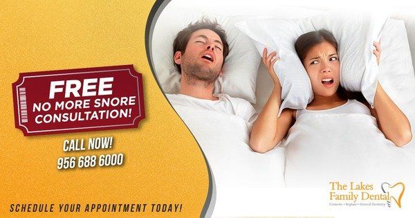 An advertisement for a free no more snore consultation