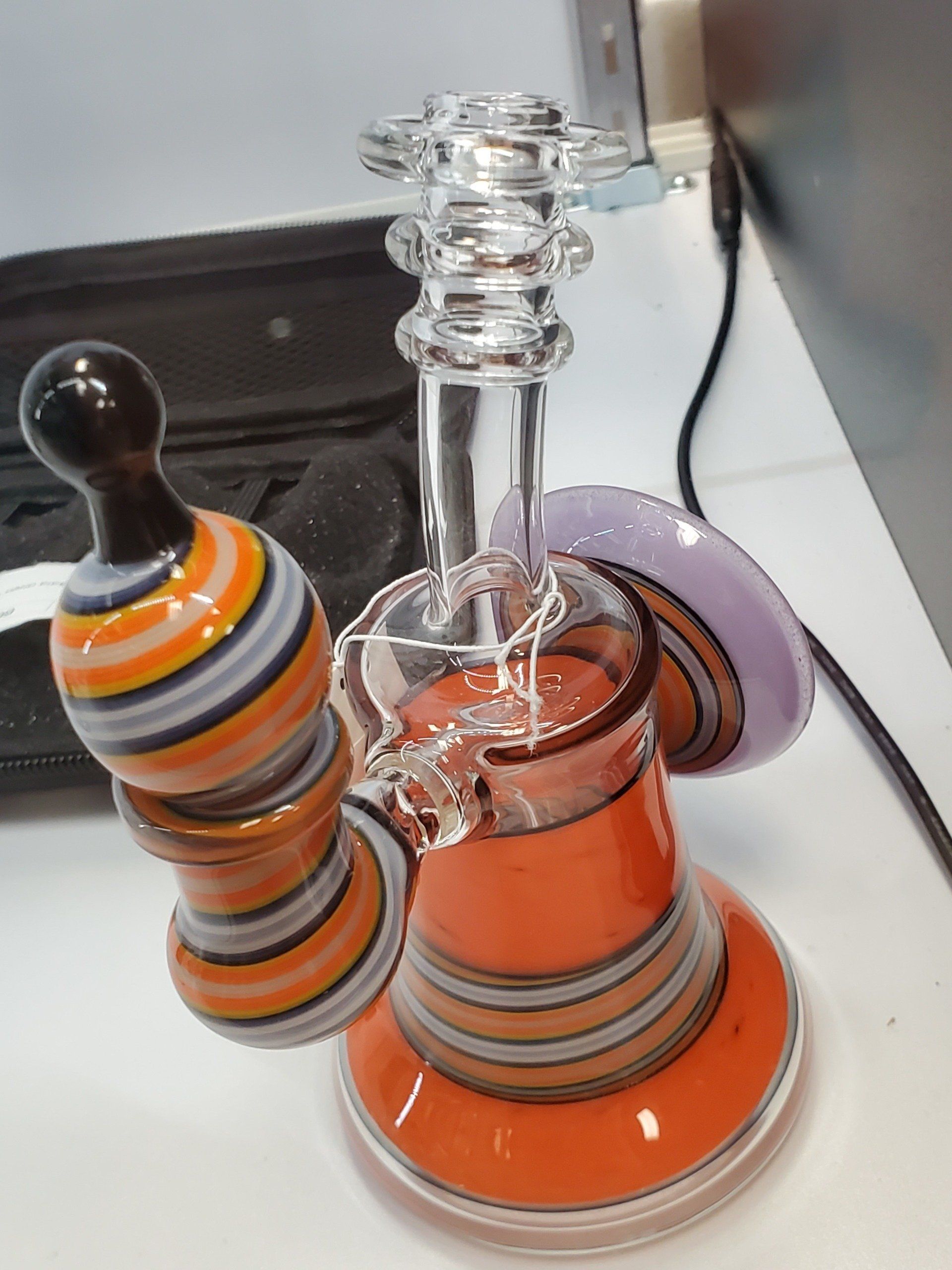 Adam Driver Wisteria and Hot Sauce Mini dab Rig with Carb Cap