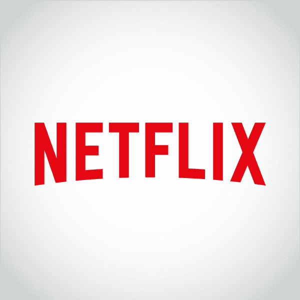 Un logotipo rojo de Netflix sobre un fondo blanco.