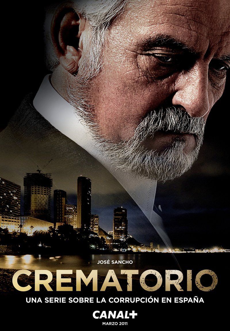 Un cartel de un crematorio muestra a un hombre con barba.