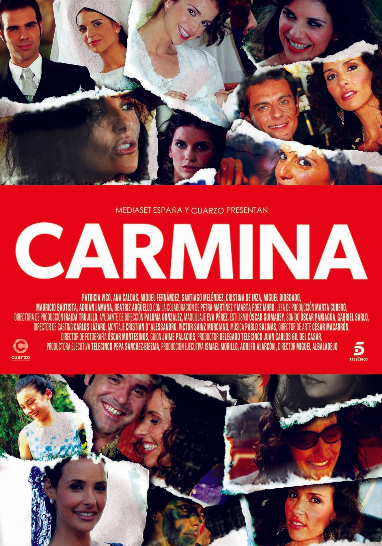 Un cartel de la película Carmina muestra un collage de personas.