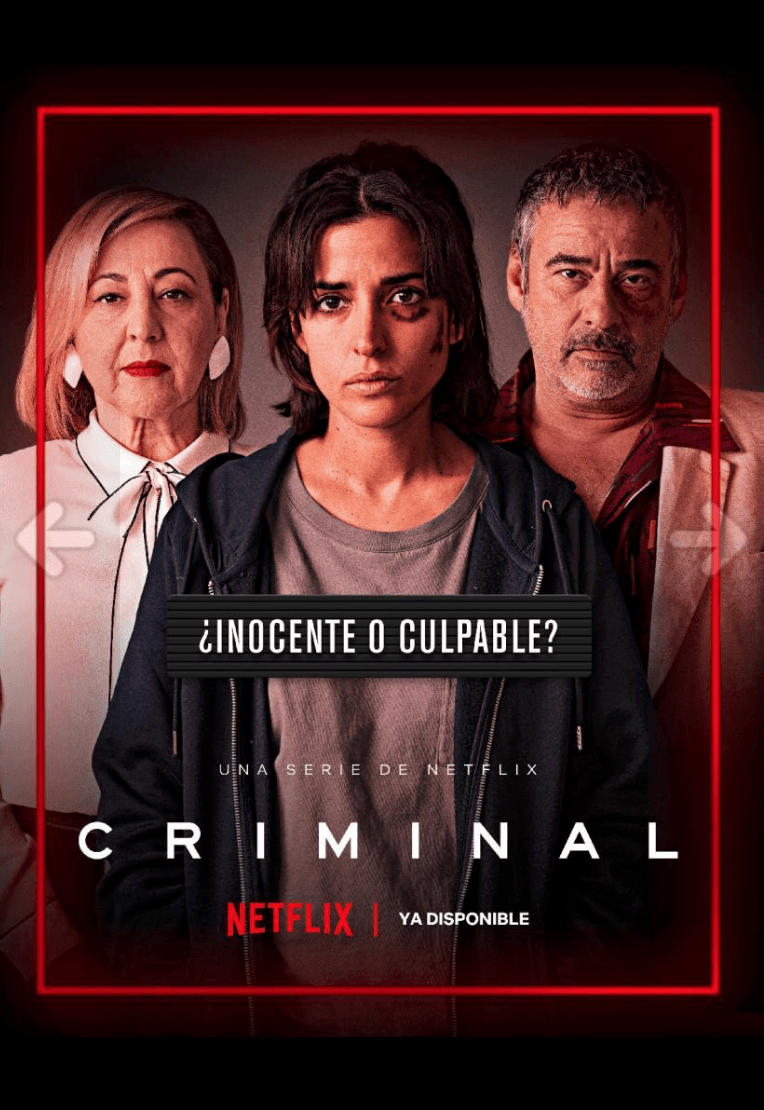 Un cartel de una serie de Netflix llamada Criminal.