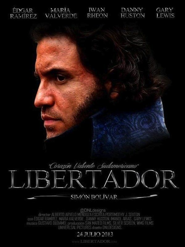 Un cartel de la película Libertador muestra a un hombre con cabello largo.